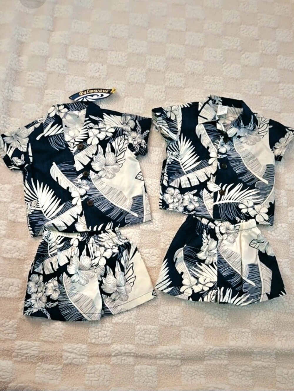 2 Tropical Matching Shorts Sets For Twins! Hand-made in Maui.